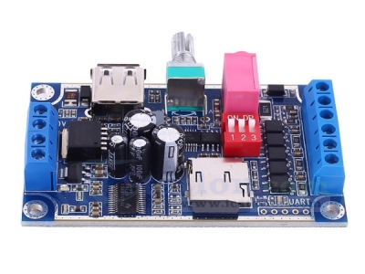 WAV MP3 Voice Module,10W Sound Player, DC 12V Programmable Control Support TF Card U-Disk